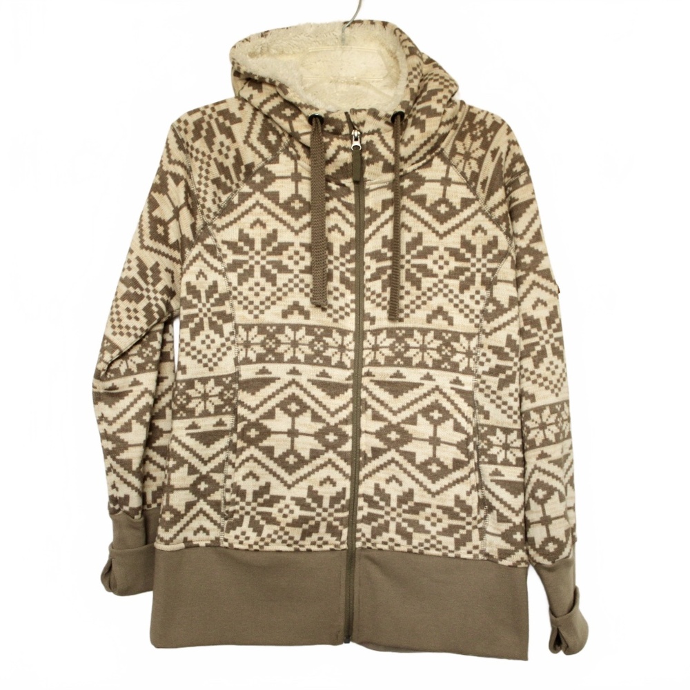 Avalanche Women’s Fleece Hooded Jacket Taupe/Beige/Ivory